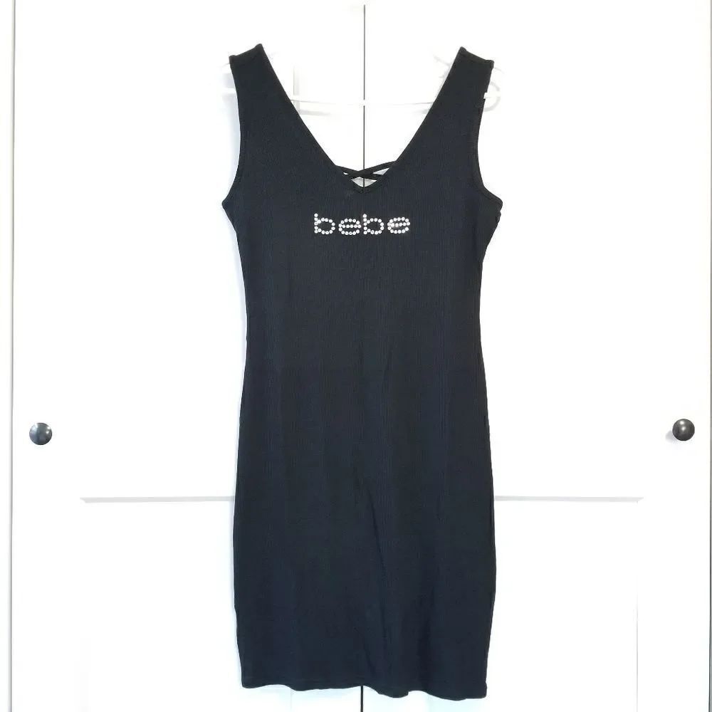 Bebe ribbed vneck tank dress